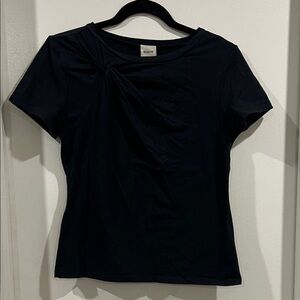 Maeve Black Short Sleeve Tee with Knotted Detail Size Small